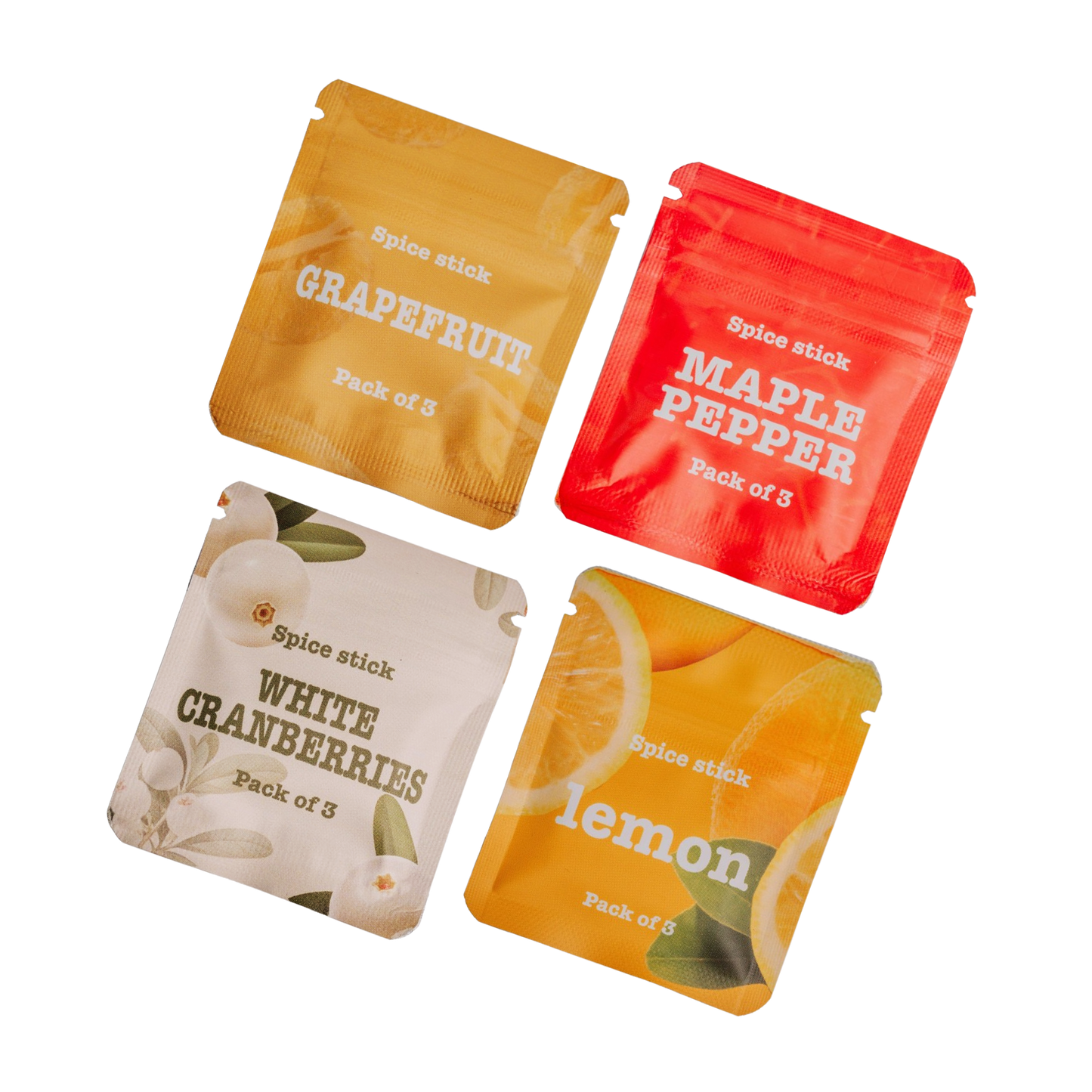 Augļu un citrusaugļu garšu komplekts – kļavu pipari, greipfrūts, citrons un baltās dzērvenes